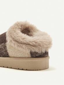 Cozy Pixies 1 par de pantuflas cómodas y abrigadas con forro térmico, estilo a cuadros, para niños pequeños, adecuadas para actividades diarias y al aire libre en invierno - Negro - Ver 9