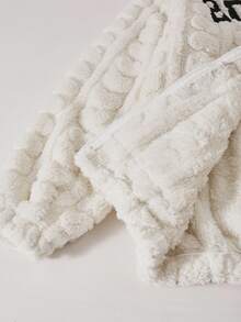 SHEIN ChillGRL 2 件青少年女孩复古蓬松连帽衫和紧身裤套装，适合日常穿着的休闲装，秋冬 - 米色 - 查看 8