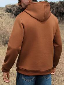 Manfinity Nomadique Men Western Mountain Print Patchwork Hoodie, Fall