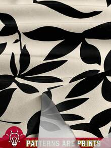 EMERY ROSE Plus Size Casual Solid Color Top And Floral Print Pants 2 Pieces Set Suitable For Going Out,Holiday Outfits For Women Fall Clothes,Flower/Spring/Summer/Vacation - Multicolor - View 3