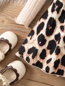 Váy dài tay họa tiết da báo đan nhiều màu dễ thương cho bé gái - Nhiều màu - Xem 5