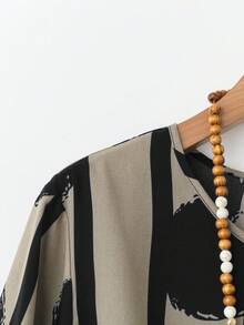 Rusticease Bộ đồ 2 món cho nữ cỡ lớn, cổ tròn, tay dài, viền bất đối xứng, áo và quần, thường ngày, mùa đông - màu đen - Xem 8