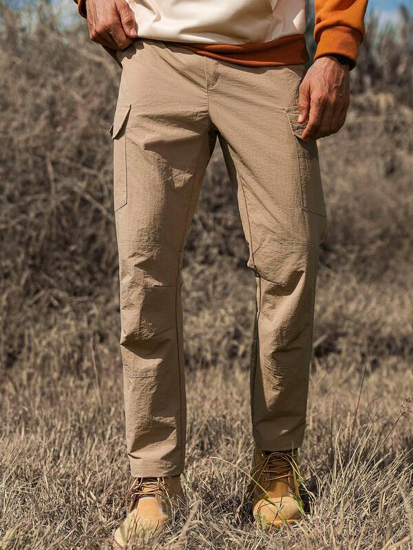 Manfinity Nomadique Pantalones cargo casuales de unicolor para hombres, pantalones tácticos, pantalones cargo caqui, pantalones cargo Manfinity, pantalones cargo para hombres, pantalones para senderismo para hombres para uso diario, viajes de fin de semana, actividades al aire libre, expediciones de viaje, entornos de trabajo relajados o ocasiones semi-formales, regalo para novio/esposo, regalo de aniversario, para otoño