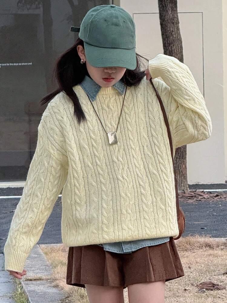 Tween Girls Round Neck Pullover Sweater, Fall