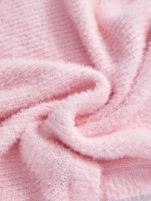 ROMWE Kawaii 2pcs/Set Autumn/Winter Versatile White Aesthetic Sweet Girl Tube Top & Lantern Sleeve Sweater - Pink - View 4