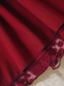 Vintaside Kids Baby Girls' Sweet Mesh Long Sleeve Loose Dress, Suitable For Outings, Parties And Gatherings, Spring/Autumn - Burgundy - View 8