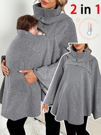 SHEIN Chaqueta de maternidad informal y de lactancia 3 en 1 para invierno