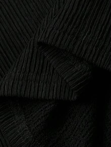FRIFUL Women's Textured Fabric Straight Long Sleeve Dress, Autumn Long Shirts Long Sleeve Tops Ribbed Shirt - Black - View 6