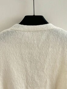 GlowEve 女士时尚百搭休闲修身毛衣背心，秋冬 - 白色 - 查看 6