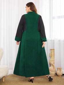 Al Najma 大码女式纯色简约阿拉伯风格连衣裙，休闲长袍阿拉伯连衣裙，适合日常休闲 - 彩色 - 查看 2