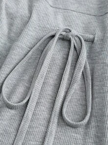 FavEase Damen Lässig einfarbiges Bodycon Tube Kleid mit Tunnelzug in der Taille, ganzjährig tragbar