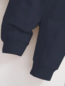 SHEIN Korean Style Newborn Baby Cartoon Bear Embroidered Sweatshirt, Cute & Comfortable Fitted Long Sleeve Sweatshirt And Pants 2 Pieces Outfit Set