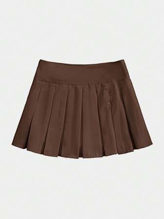 J-Fashion Jupe plissée de style décontracté et universitaire, couleur unie