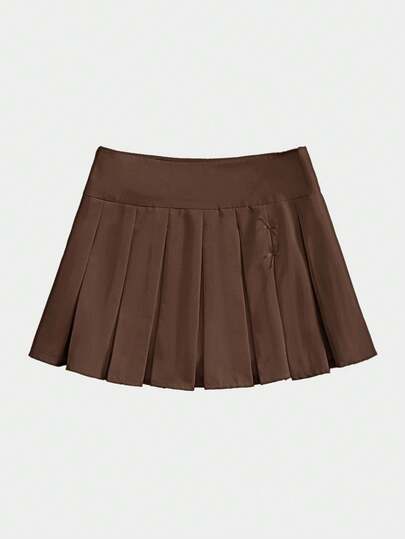 J-Fashion Jupe plissée de style décontracté et universitaire, couleur unie