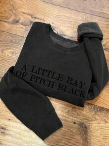 INAWLY 男士户外休闲宽松保暖圆领长袖卫衣，秋冬季 - 深灰色 - 查看 4