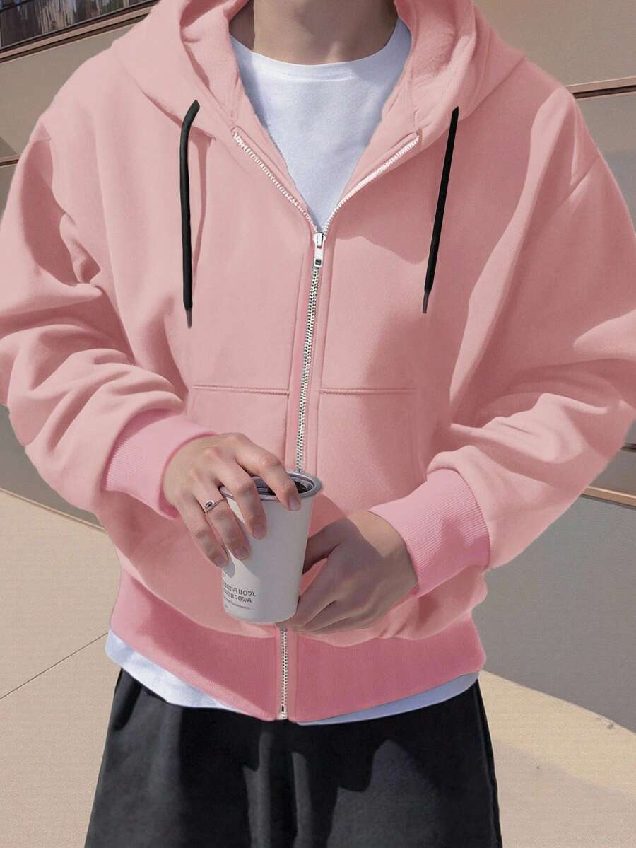 Claim Dot 男士休闲短款连帽卫衣，秋季款，长袖上衣