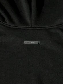 NEON BLANC Men's Letter Graphic Hoodie, For Fall Winter, Long Sleeve Top - Black - View 5