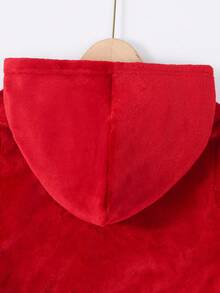 3 件套女童红色长袖睡袍、灰色雪人印花长袖上衣和裤子睡衣套装 - 彩色 - 查看 4