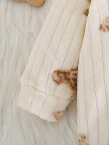 Cozy Pixies Newborn Baby Boy/Girl Cartoon 3D Bear Animal Pattern Fleece Lined Zip-Up Hoodie & Pants 2pcs Set Fall Winter