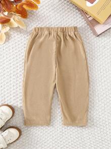 Souflis Souflis 1 件装男婴休闲复古舒适灯芯绒褶皱裤，适合日常穿着