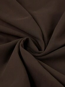 Aveloria Modichic Ruffled Hem Pleated Front Long Sleeve Dress, Elegant Style - Chocolate Brown - View 7