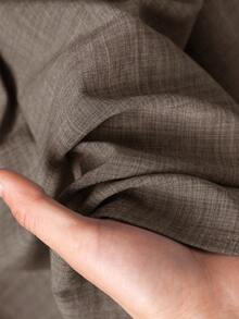 Rusticease 休闲纯色缺口领卷袖上衣和松紧腰裤套装