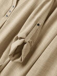 Rusticease Women's Casual Notch Neck Top And Elastic Waist Pants Set  Setup Autumn Winter Women  Winter Clothes For Women New Year Women's Clothes New Year Look - Khaki - View 3