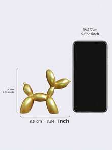 SHEIN Statue de chien en ballon, décoration d'intérieur, œuvre d'art moderne, accessoires pour la maison, ornements d'art animalier de mode pour la décoration d'intérieur moderne, convient pour la table de café, la décoration de cuisine, schéma de couleurs, esthétique de la pièce, texture métallique, sculpture en or de chien