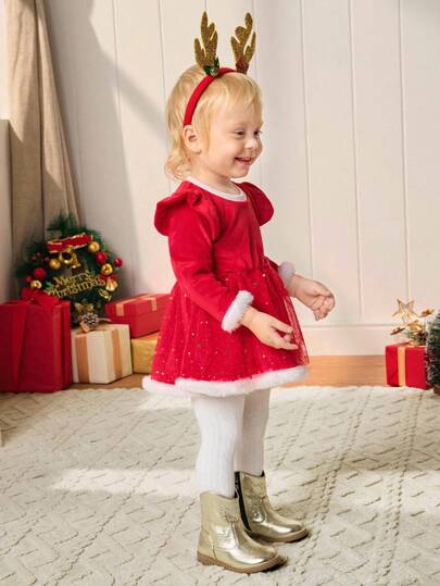 Cozy Pixies Fashionable, Versatile, Cute, Comfortable & Durable Gold Embroidery Cool Infant Cowboy Boots, Autumn/Winter Party