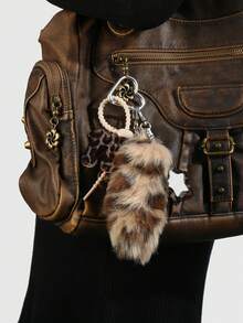 ROMWE Grunge Punk 1 móc khóa đuôi động vật giả da báo màu nâu chất lượng cao phong cách Y2K Retro đáng yêu, phụ kiện thời trang phù hợp cho phụ nữ và trẻ em gái, ý tưởng quà tặng tuyệt vời - Màu nâu - 31 - Xem 6