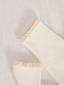 SHEIN 女婴宽松休闲可爱 3D 花朵提花圆领长袖上衣和松紧腰修身打底裤套装，秋冬 - 酒紅色 - 查看 3