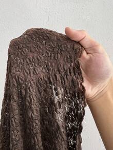 Rustia Vestido ajustado con mangas acampanadas y cuello chino calado para mujer de talla grande, adecuado para salidas, fiestas y banquetes