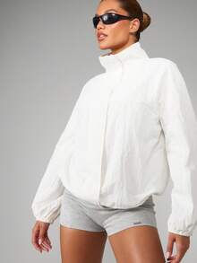 MISSGUIDED 高腰运动压缩健身短裤中长款运动训练健身跑步高性能短裤带侧面标志细节 - 淺灰色 - 查看 5