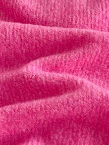 SHEIN Baby Mädchen Säugling Kleinkind Neugeborene 0-3 Jahre Mode Herbst/Winter Gestrickte flauschige gerippte Schleife Strickjacke + Leggings Hose 2-teiliges Outfit Set