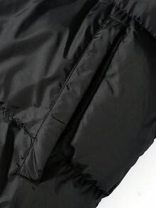 Manfinity Homme 男士休闲连帽多功能舒适长袖羽绒服，街头风，秋冬保暖外套 - 黑色 - 查看 5