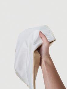 SHEIN Privé 女士优雅 PU 不对称紧身肩衬衫，适合日常生活、通勤、约会、万圣节、圣诞节 - 杏色 - 查看 5