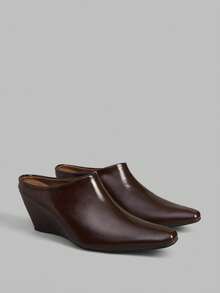 Ontre Sandalias de cuña y plataforma versátiles y elegantes para uso diario para mujer, para Navidad - Marrón - Ver 2