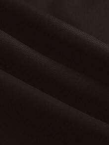 SHEIN CURVE+ 大码女式宽松阔腿休闲商务西装裤，纽扣设计 - 咖啡棕 - 查看 3