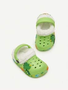 Cozy Pixies Toddler Boys' Fashionable Comfortable Warm Green Dinosaur Cartoon Cute Lightweight Indoor Slippers - Green - View 7
