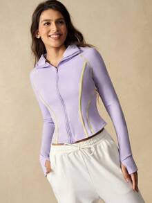 VARSIVA 女式插肩袖拉链修身运动夹克 - 彩色 - 查看 4