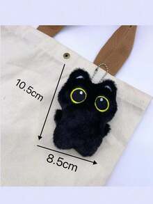 1 buc. Penar drăguț cu pisică neagră - capacitate mare, cutie de depozitare a papetăriei moale și durabilă cu ochi galbeni drăguți, perfect pentru întoarcerea la școală, geantă de creioane
