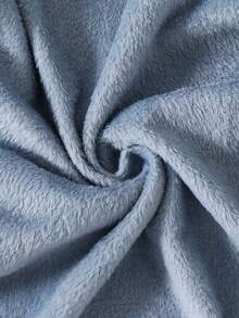 Cozy Pixies 男童保暖内衬字母印花连帽长袖束带睡袍，适合居家、浴室、海滩等场合，秋冬季 - 霧霾藍 - 查看 5