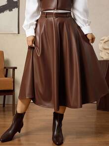 Zelara Váy nữ cỡ lớn màu nâu bằng da PU, kiểu dáng thường ngày, thanh lịch cho Giáng sinh, mùa thu đông, dự tiệc, lễ hội, váy da thanh lịch cho nữ, váy mùa đông thu cho nữ, váy Giáng sinh cho nữ, váy năm mới, váy Lễ Tạ ơn cho nữ, váy dự tiệc sang trọng, váy dạ hội cho nữ, váy thanh lịch, váy dự tiệc bằng da, váy dự tiệc thanh lịch chất lượng cao cho nữ. - màu nâu - Xem 9