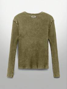 NEON BLANC 男士街头时尚针织圆领字母与图案印花长袖 T 恤