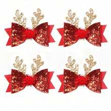 1/2pcs Pet Dog Cat Deer Themed Hair Clips, Suitable For Daily Use/Christmas