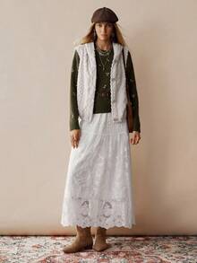 Florisole French Paris Style Casual Star Pattern Pullover Sweater - Green - View 6