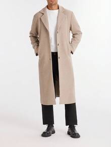 Airaco Giacca monopetto con collo a bavero, manica lunga, colore unito, di moda, autunnale, da uomo - Castano - Visualizzare 4