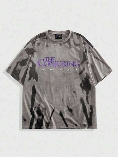 The Conjuring X ROMWE Men Casual Gothic Graphic Print Short Sleeve T-Shirt