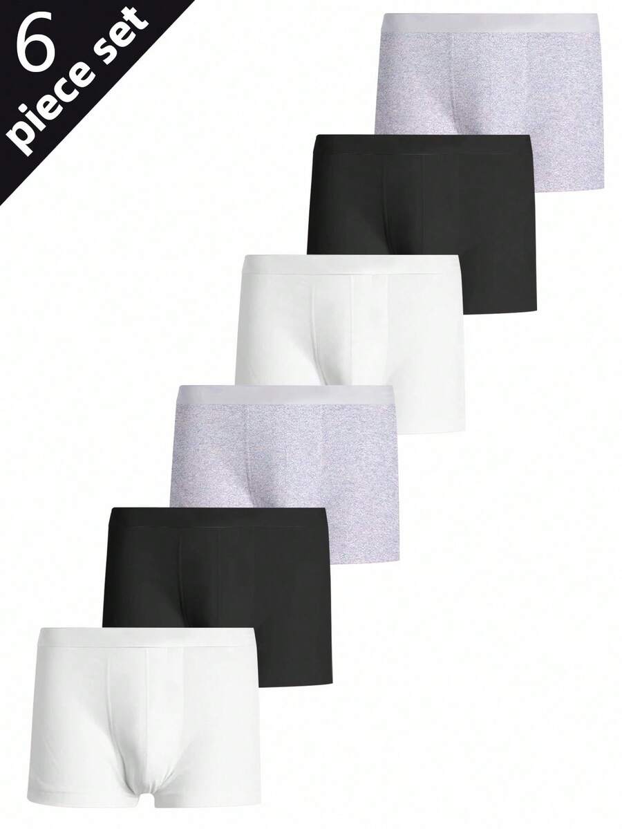 4件装男童纯色黑色、白色、灰色基本款休闲舒适棉质三角裤内裤