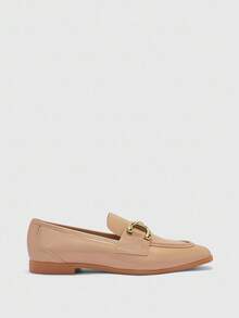 CUCCOO BIZCHIC Giày lười đế vuông màu mơ thời trang nữ có khóa cài phong cách cổ điển thoải mái tối giản - Màu be - Xem 8